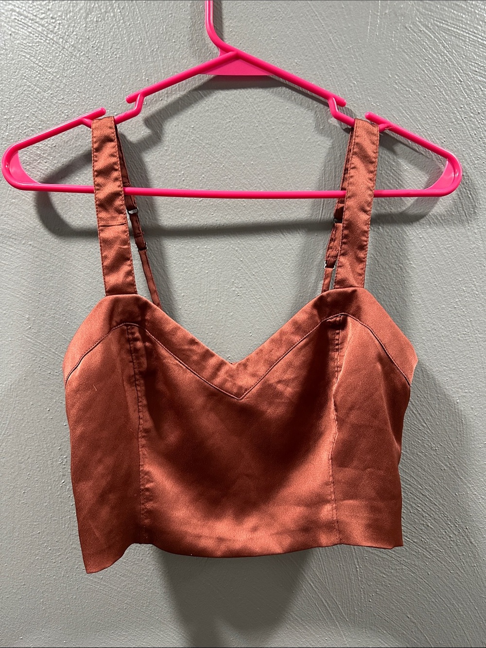 Abercrombie & Fitch Satin Rust Crop Cami